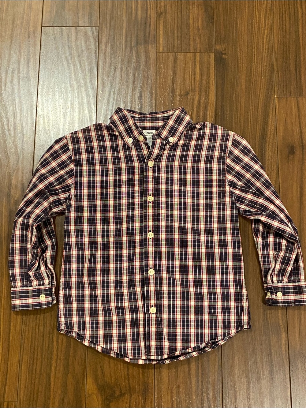 Gymboree plaid button front shirt size large 5 years